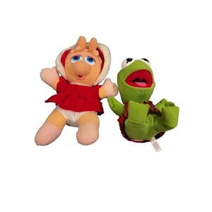 Vintage 80’ Baby Miss Peggy and Baby Kermit Muppet Babies Plushies